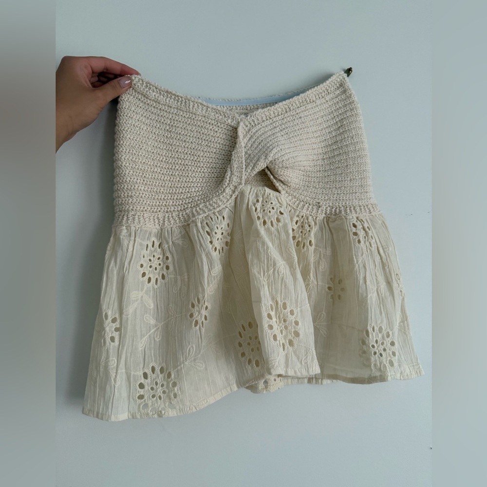 Elegant Cream Crochet Top